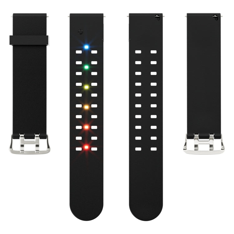 For Apple Watch Series 6 44mm Luminous Colorful Light Silicone Watch Band(Black) by buy2fix
