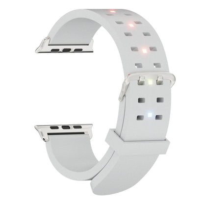 For Apple Watch Series 6 44mm Luminous Colorful Light Silicone Watch Band(Light Grey) by buy2fix