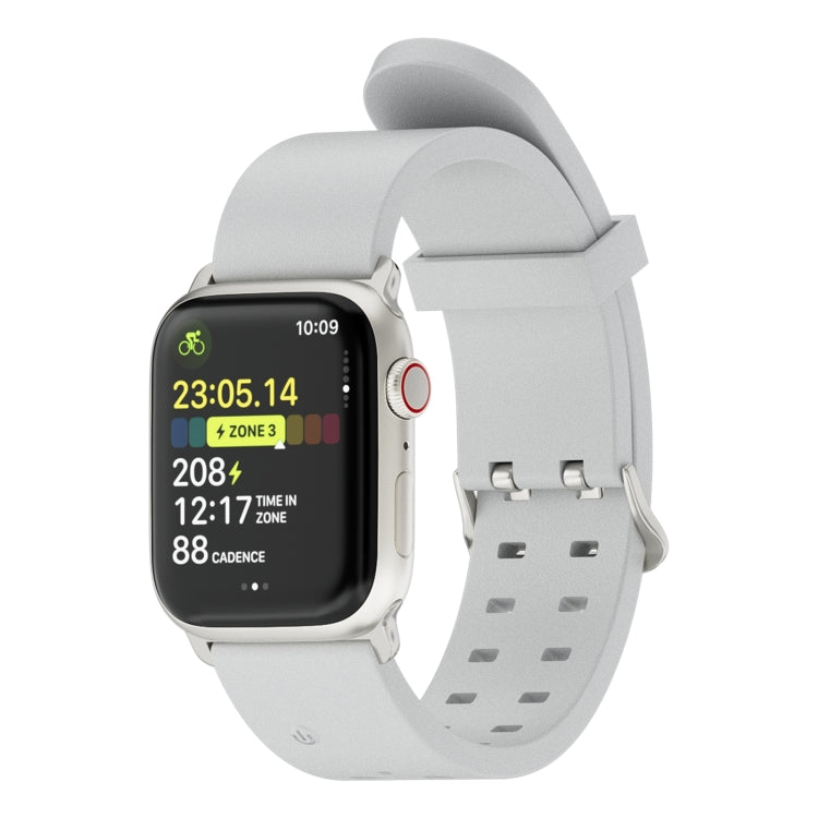 For Apple Watch Series 6 44mm Luminous Colorful Light Silicone Watch Band(Light Grey) by buy2fix