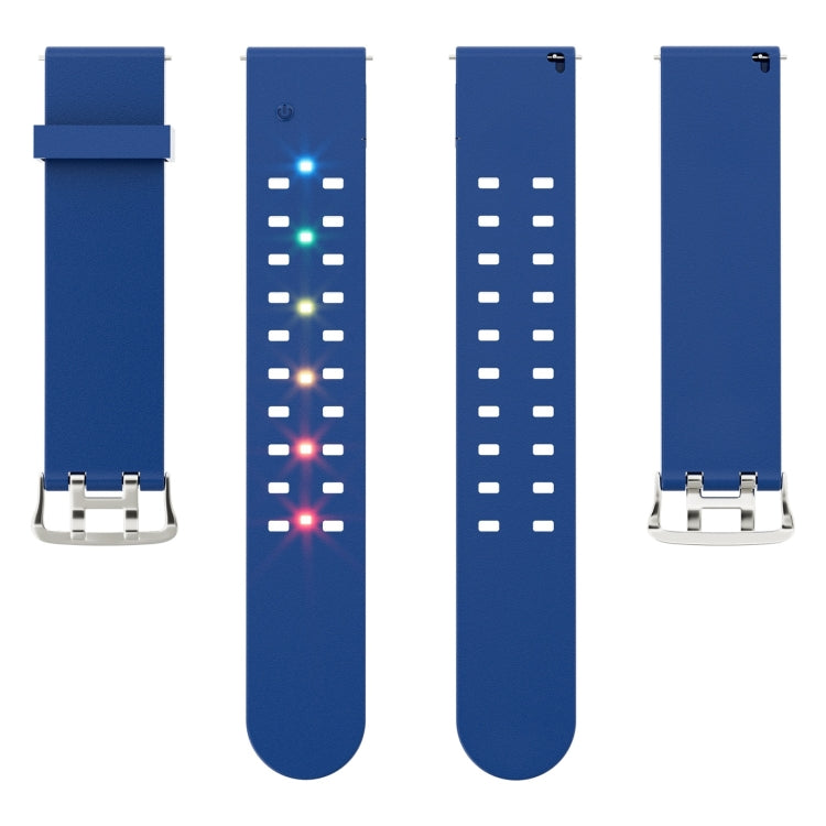 For Apple Watch Series 5 40mm Luminous Colorful Light Silicone Watch Band(Blue) - Watch Bands by buy2fix | Online Shopping UK | buy2fix