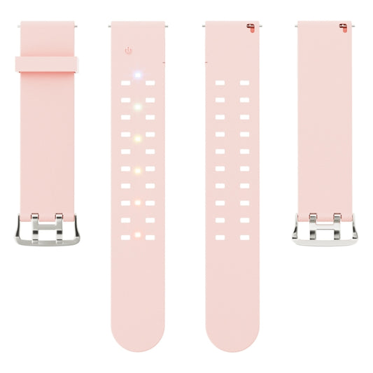 For Apple Watch 42mm Luminous Colorful Light Silicone Watch Band(Pink) by buy2fix