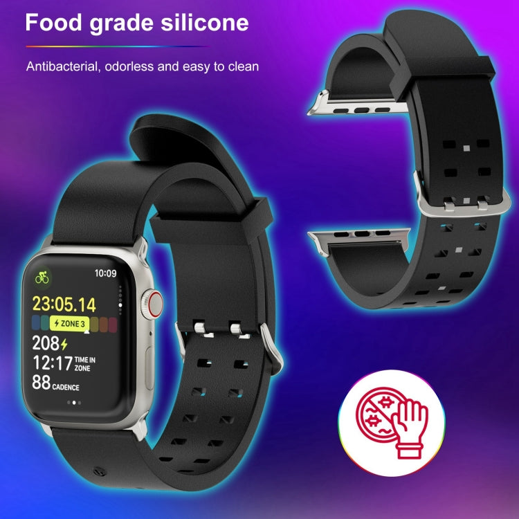 For Apple Watch SE 2022 44mm Luminous Colorful Light Silicone Watch Band(Green) by buy2fix
