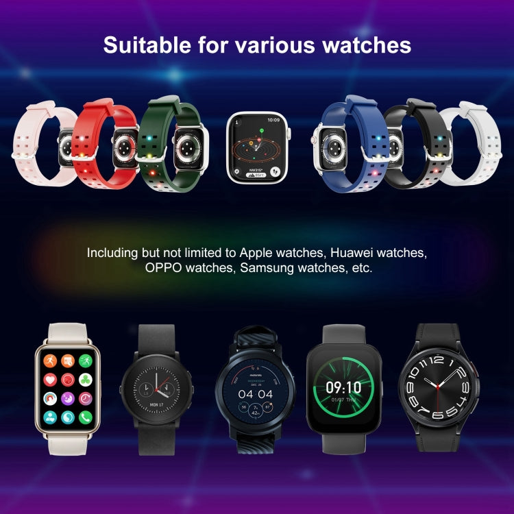 For Apple Watch Ultra 49mm Luminous Colorful Light Silicone Watch Band(Black) - Watch Bands by buy2fix | Online Shopping UK | buy2fix