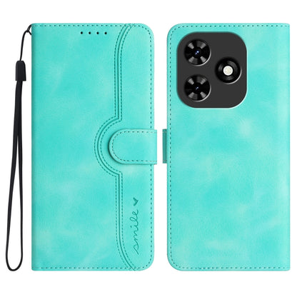 For Tecno Spark Go 2024 Heart Pattern Skin Feel Leather Phone Case(Light Blue) by buy2fix
