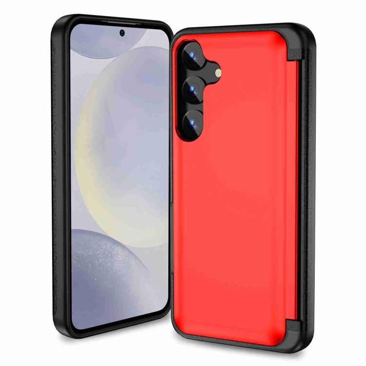 For Samsung Galaxy S21+ 5G 3 in 1 Flip Holder Phone Case(Red) - Galaxy S21+ 5G Cases by buy2fix | Online Shopping UK | buy2fix