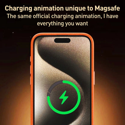 For iPhone 13 Metal Lens Frame Leather Magsafe Full Coverage Shockproof Phone Case(Blue) by buy2fix