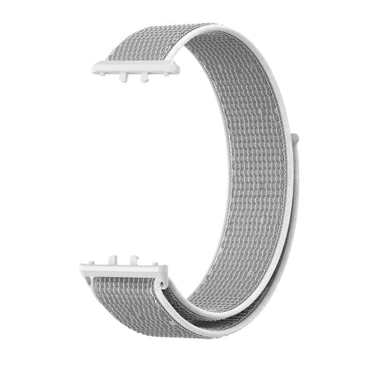 For Samsung Galaxy Fit 3 Woven Nylon Loop Watch Band(Grey White) by buy2fix