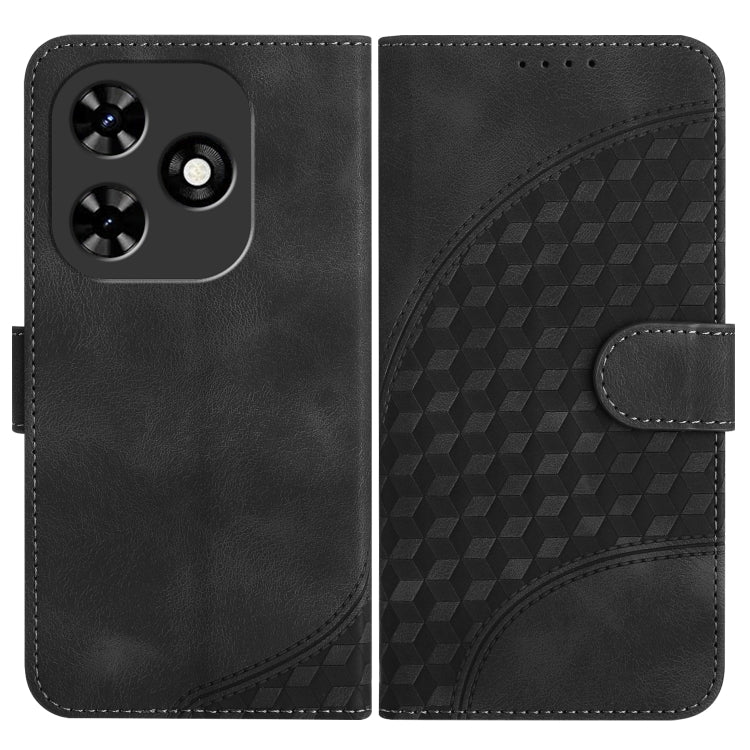 For Tecno Spark Go 2024 Elephant Head Embossed Phone Leather Case with Lanyard(Black) by buy2fix