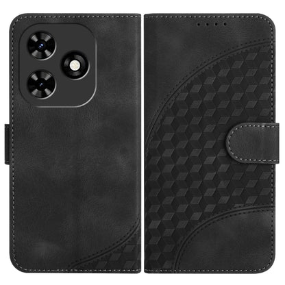 For Tecno Spark Go 2024 Elephant Head Embossed Phone Leather Case with Lanyard(Black) by buy2fix