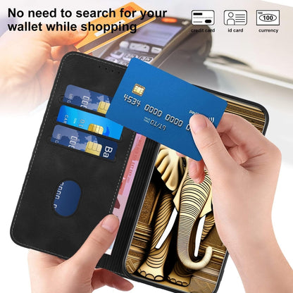 For Tecno Spark Go 2024 Elephant Head Embossed Phone Leather Case with Lanyard(Black) by buy2fix