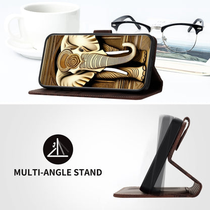 For Tecno Spark Go 2024 Elephant Head Embossed Phone Leather Case with Lanyard(Coffee) by buy2fix