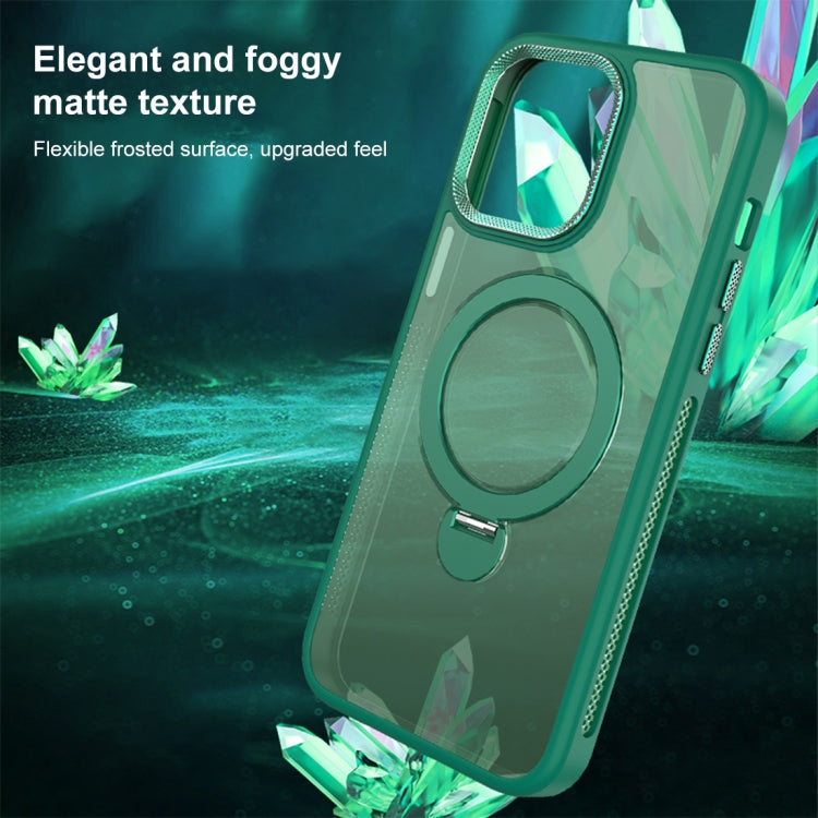 For iPhone 11 Pro Max MagSafe Magnetic Holder Breathable Phone Case(Green) - iPhone 11 Pro Max Cases by buy2fix | Online Shopping UK | buy2fix