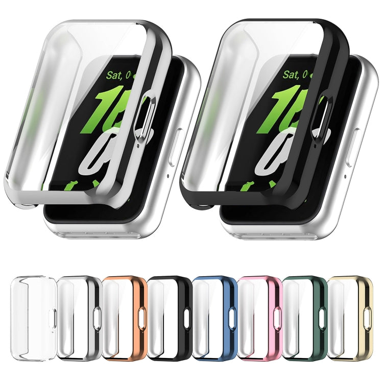 For Samsung Galaxy Fit 3 Full Coverage TPU Electroplated Watch Protective Case(Transparent White) - Watch Cases by buy2fix | Online Shopping UK | buy2fix