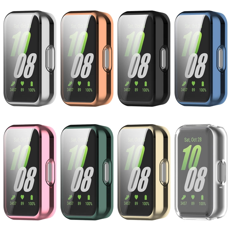 For Samsung Galaxy Fit 3 Full Coverage TPU Electroplated Watch Protective Case(Transparent White) - Watch Cases by buy2fix | Online Shopping UK | buy2fix