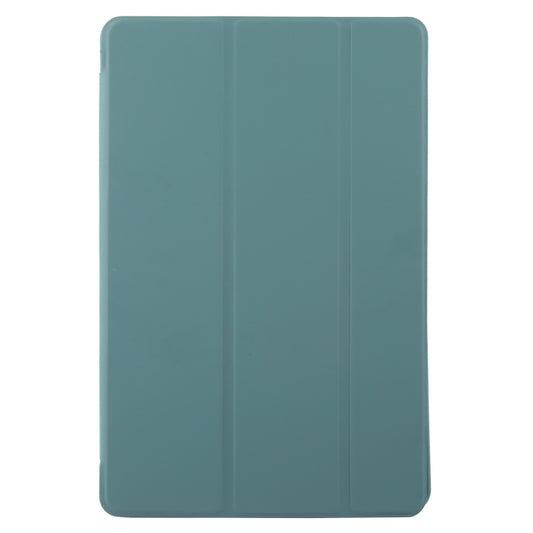 For Lenovo Tab M11/ Xiaoxin Pad 11 2024 Tri-fold Silicone Leather Tablet Case(Dark Green) by buy2fix