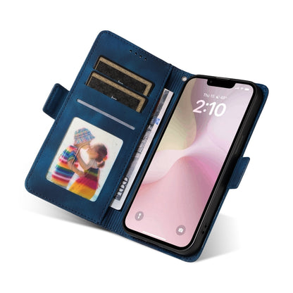 For iPhone SE 2024 Embossed Rhombus Starry Leather Phone Case(Blue) by buy2fix