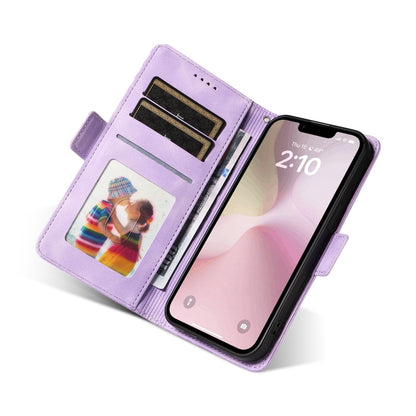 For iPhone SE 2024 Embossed Rhombus Starry Leather Phone Case(Purple) by buy2fix