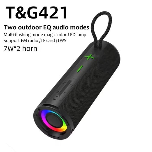 T&G TG-421 RGB BT Outdoor Waterproof Speakers(Green) by T&G