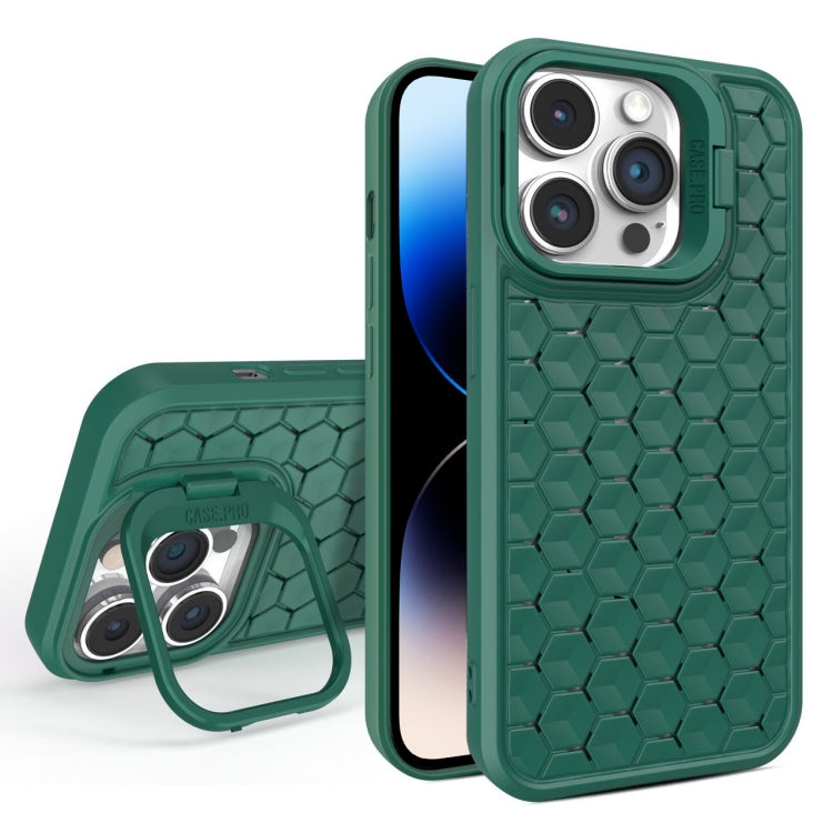 For iPhone 14 Pro Max Honeycomb Radiating Lens Holder Magsafe Phone Case(Green) - iPhone 14 Pro Max Cases by buy2fix | Online Shopping UK | buy2fix