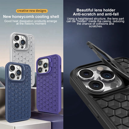 For iPhone 11 Pro Max Honeycomb Radiating Lens Holder Magsafe Phone Case(Purple) - iPhone 11 Pro Max Cases by buy2fix | Online Shopping UK | buy2fix