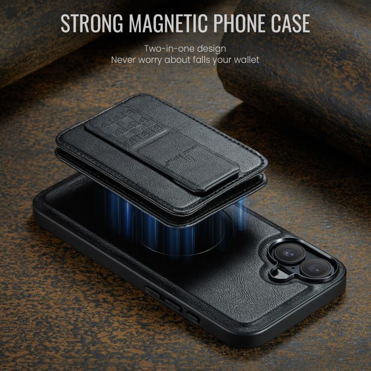 For iPhone 17 Fierre Shann Oil Wax Cow Leather Card Holder Back Phone Case(Black) - iPhone 17 Cases by FIERRE SHANN | Online Shopping UK | buy2fix