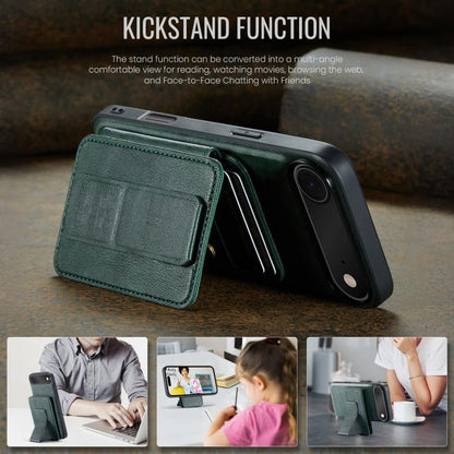 For iPhone Air Fierre Shann Oil Wax Cow Leather Card Holder Back Phone Case(Green) - iPhone Air Cases by FIERRE SHANN | Online Shopping UK | buy2fix