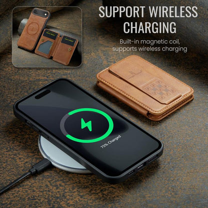 For iPhone 17 Air Fierre Shann Oil Wax Cow Leather Card Holder Back Phone Case(Brown) - iPhone 17 Air Cases by FIERRE SHANN | Online Shopping UK | buy2fix