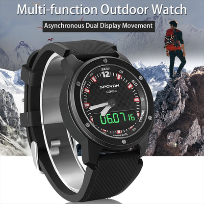 SPOVAN Gemini Outdoor Mountaineering Altitude Barometric Waterproof Sports Watch(Black White) - Smart Watches by SPOVAN | Online Shopping UK | buy2fix