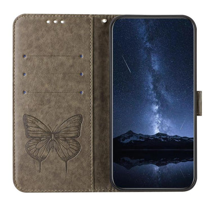 For Google Pixel 10 / 10 Pro+ Embossed Butterfly Leather Phone Case(Grey) - Google Cases by buy2fix | Online Shopping UK | buy2fix