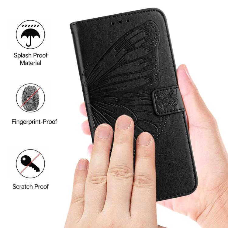 For Google Pixel 10 Pro XL Embossed Butterfly Leather Phone Case(Black) - Google Cases by buy2fix | Online Shopping UK | buy2fix