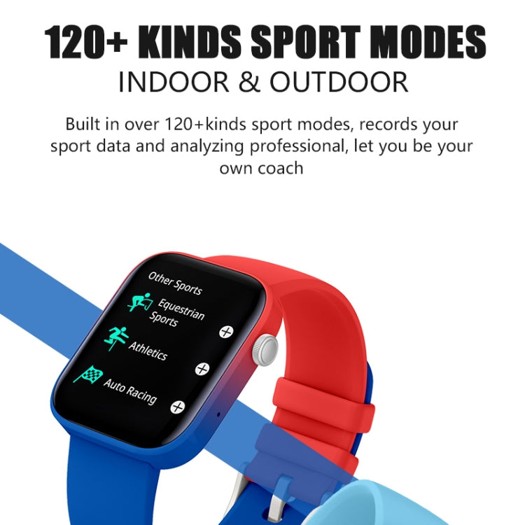 P43 1.8 inch TFT Screen Bluetooth Smart Watch, Support Heart Rate Monitoring & 100+ Sports Modes(Blue) - Smart Watches by buy2fix | Online Shopping UK | buy2fix