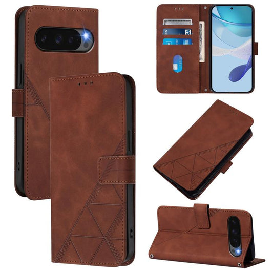 For Google Pixel 10 / 10 Pro+ Crossbody 3D Embossed Flip Leather Phone Case(Brown) - Google Cases by buy2fix | Online Shopping UK | buy2fix