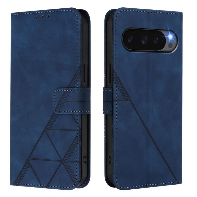 For Google Pixel 10 Pro XL Crossbody 3D Embossed Flip Leather Phone Case(Blue) - Google Cases by buy2fix | Online Shopping UK | buy2fix