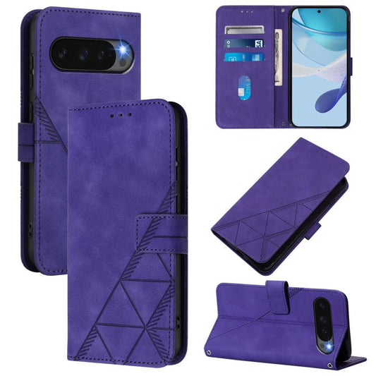For Google Pixel 10 Pro XL Crossbody 3D Embossed Flip Leather Phone Case(Purple) - Google Cases by buy2fix | Online Shopping UK | buy2fix