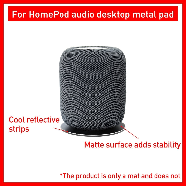 For HomePod/HomePod 2 Mini Smart Bluetooth Speaker Desktop Metal Pad(Black) - Other Accessories by buy2fix | Online Shopping UK | buy2fix