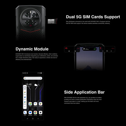 [HK Warehouse] DOOGEE DK10 5G, 12GB+512GB, Quad Cameras, Side Fingerprint, 6.67 inch Android 13 Dimensity 8020 Octa Core 2.6GHz, Network: 5G, OTG, NFC, Support Google Pay(Kevlar Black) - DOOGEE by DOOGEE | Online Shopping UK | buy2fix