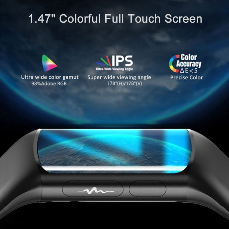 H8 1.47 inch Color Screen Smart Bracelet, Supports Bluetooth Call / Blood Oxygen Monitoring(Black) by buy2fix