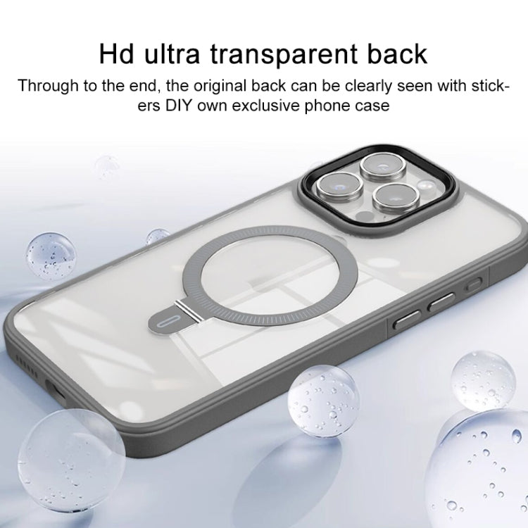 For iPhone 14 Pro Max Shield Armor MagSafe Holder Phone Case(Royal Blue) by buy2fix