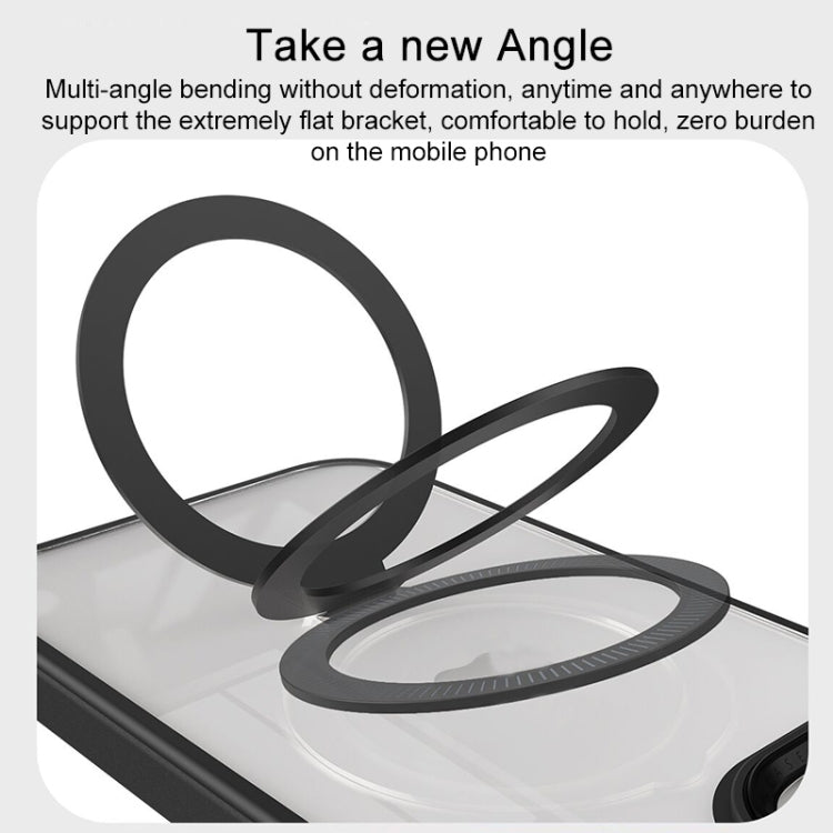 For iPhone 13 Pro Max Shield Armor MagSafe Holder Phone Case(Black) by buy2fix