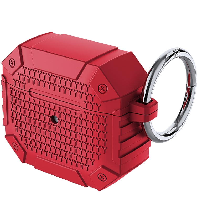 For AirPods 4 Wireless Earphones Shockproof Armor Protective Case(Red) by buy2fix
