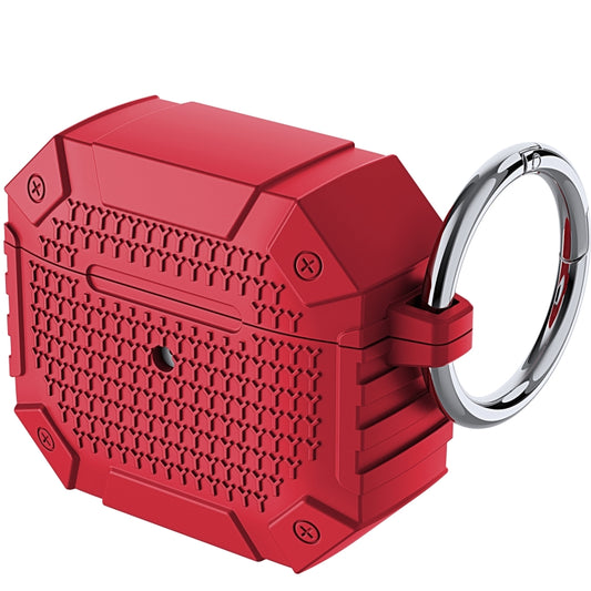 For AirPods 4 Wireless Earphones Shockproof Armor Protective Case(Red) by buy2fix