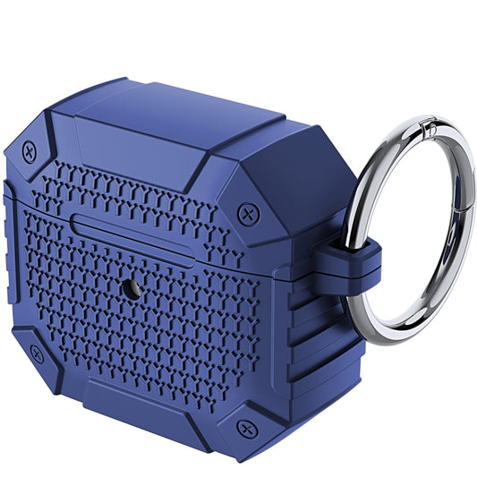 For AirPods 4 Wireless Earphones Shockproof Armor Protective Case(Blue) by buy2fix