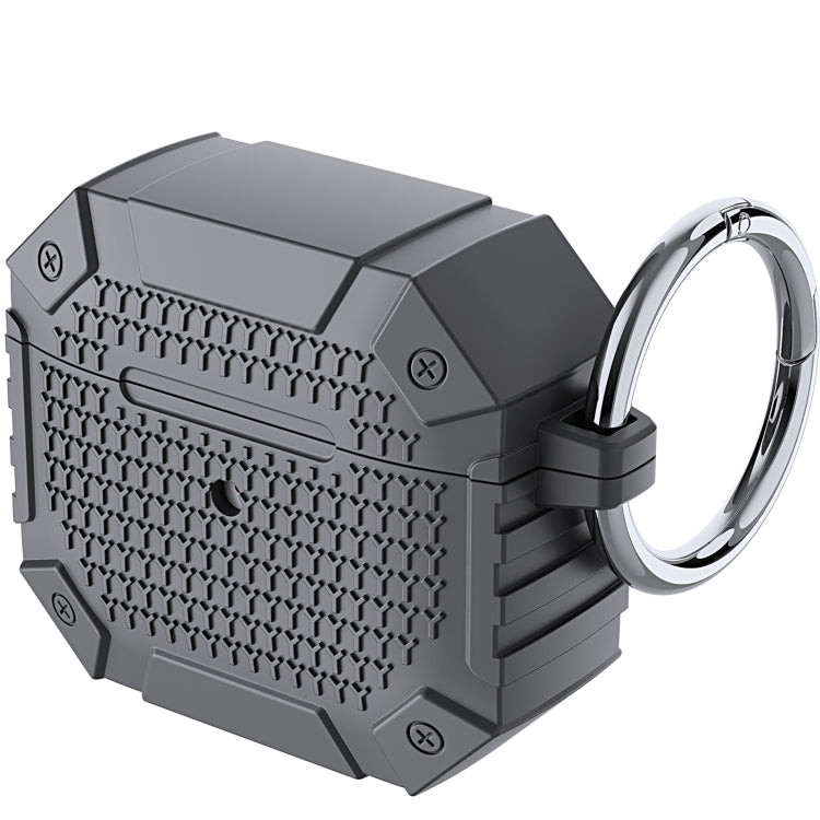 For AirPods 4 Wireless Earphones Shockproof Armor Protective Case(Grey) by buy2fix