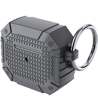 For AirPods 4 Wireless Earphones Shockproof Armor Protective Case(Grey) by buy2fix