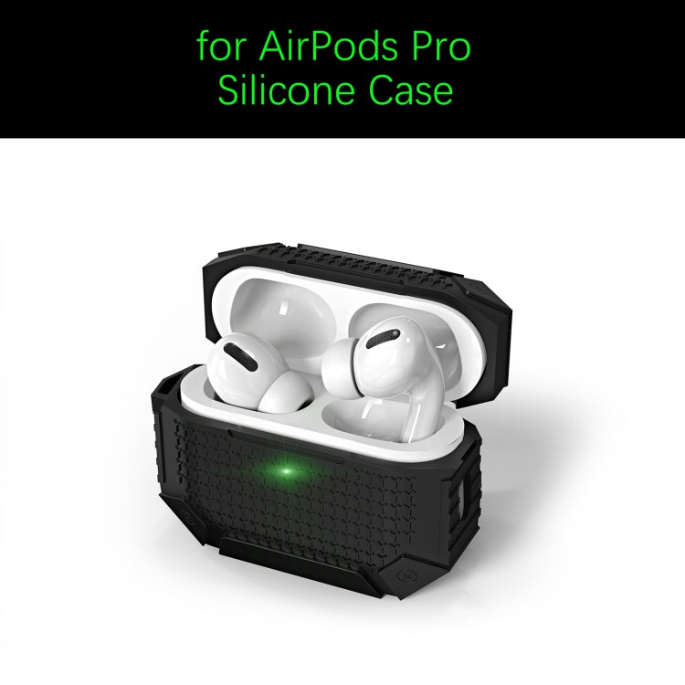 For AirPods Pro Wireless Earphones Shockproof Armor Silicone Protective Case(Grey) - For AirPods Pro by buy2fix | Online Shopping UK | buy2fix