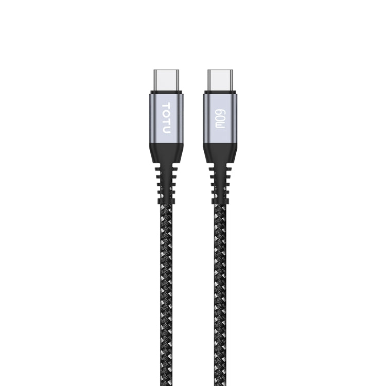 TOTU CB-5-CC 60W USB-C/Type-C to USB-C/Type-C Data Cable, Length: 1m(Grey) - USB-C & Type-C Cable by TOTUDESIGN | Online Shopping UK | buy2fix