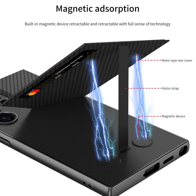 For Samsung Galaxy S23 Ultra 5G GKK Rotor Bracket Recessed Card Bag Full Coverage Phone Case(Grey) by GKK