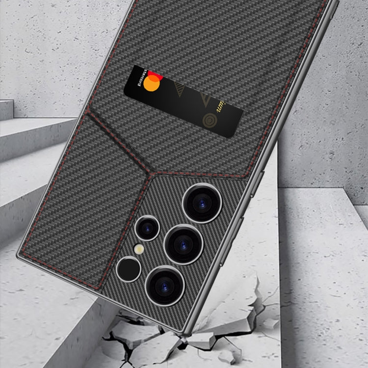 For Samsung Galaxy S23 Ultra 5G GKK Rotor Bracket Recessed Card Bag Full Coverage Phone Case(Grey) by GKK