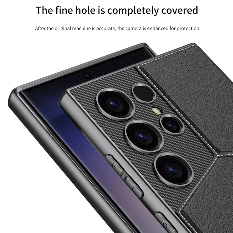 For Samsung Galaxy S23 Ultra 5G GKK Rotor Bracket Recessed Card Bag Full Coverage Phone Case(Carbon Fibre Texture) by GKK