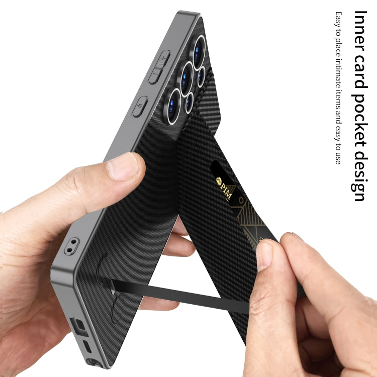 For Samsung Galaxy S25 Ultra 5G GKK Rotor Bracket Recessed Card Bag Full Coverage Phone Case(Grey) by GKK